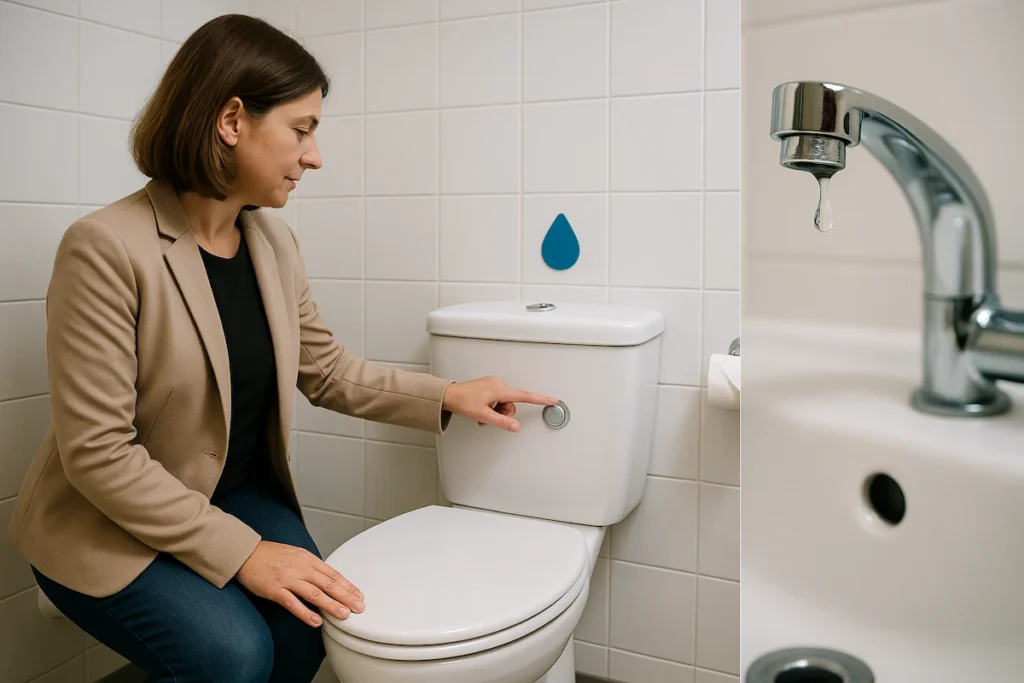 Water Saving Ideas: Installing Double Flush Toilet and Fixing Dripping Tap